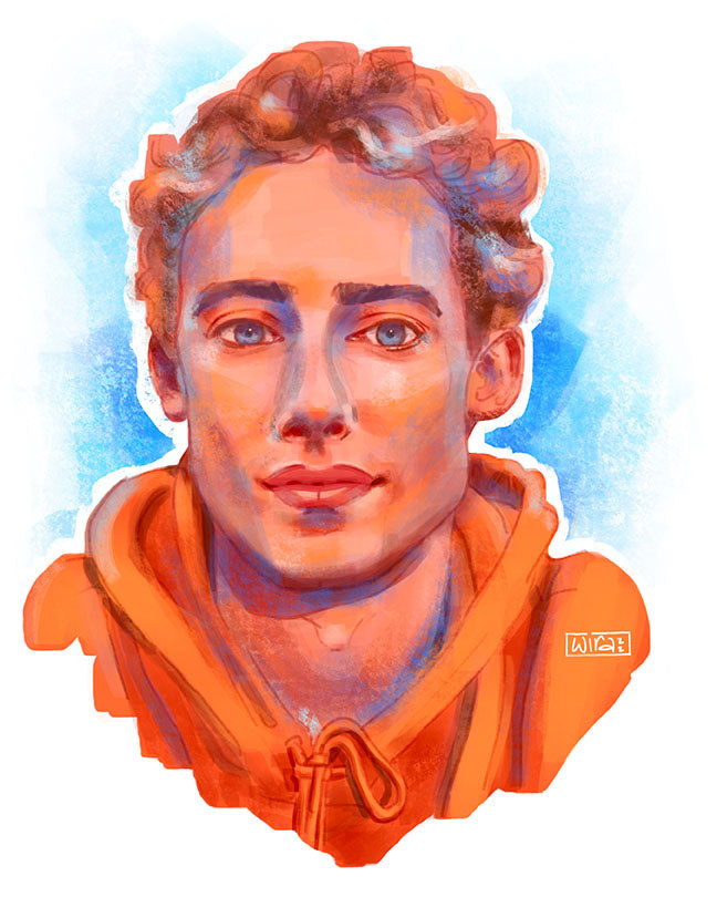 Digitales Portrait zum herunterladen >Orange und Blau<